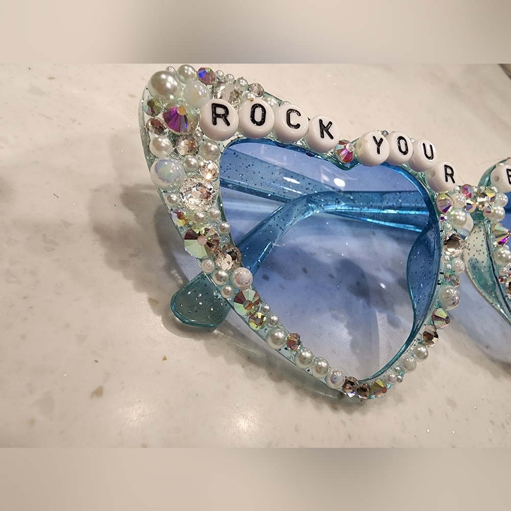 Backstreet Boys Bling Heart Sunglasses Crystal Sphere Tour Custom Rock Your Body - Picture 10 of 13